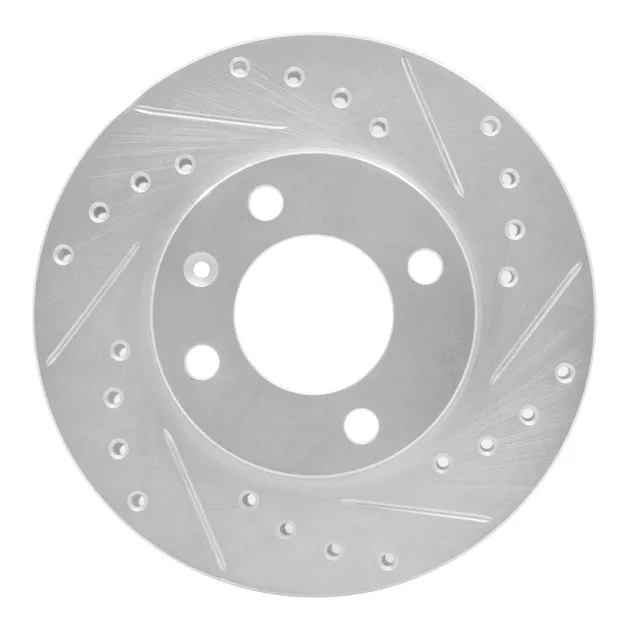 R1 Concepts EDZ-74004R Brake Rotor Drilled and Slotted Silver